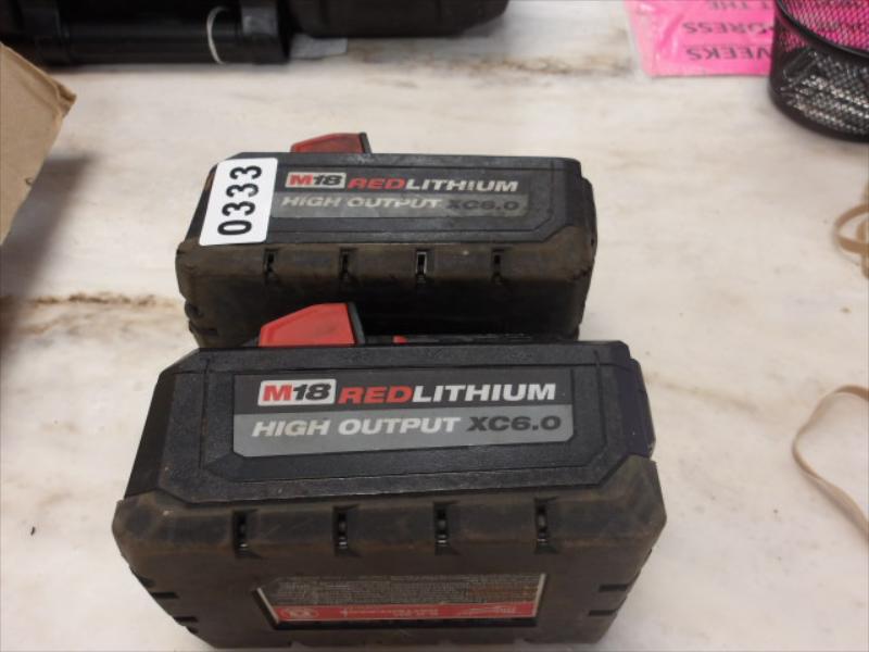 333   2 MILWAUKEE BATTERIES