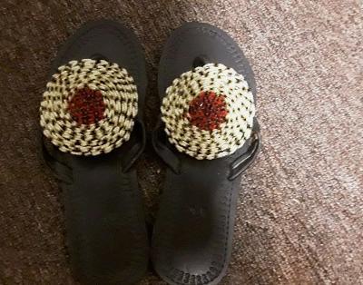 Beaded Leather Sandals