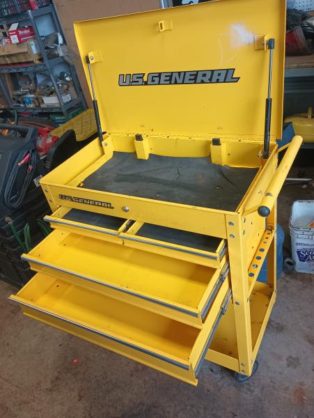 US General Technicians Cart (Yellow) 4 Drawer Tool Cart