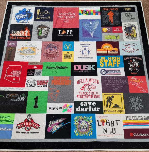 Mosaic T-shirt Quilt with Outer Border.