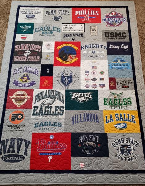 Mosaic T-shirt Quilt with Outer Border.