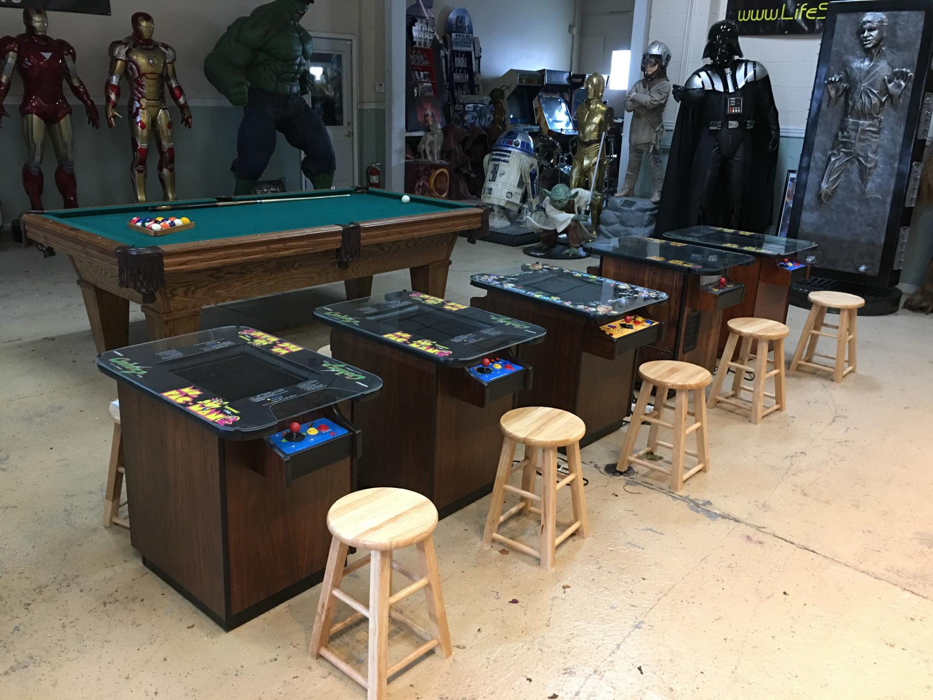 60 in 1 Cocktail Table Arcade Game with Stools