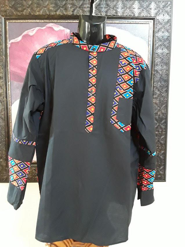 Multicolor Black Men's Shirt.
