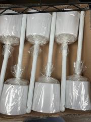 Commercial Long Handle Toilet Bowl Brush- Synthetic Polypropylene Bristle- 1.13in Brush Face
