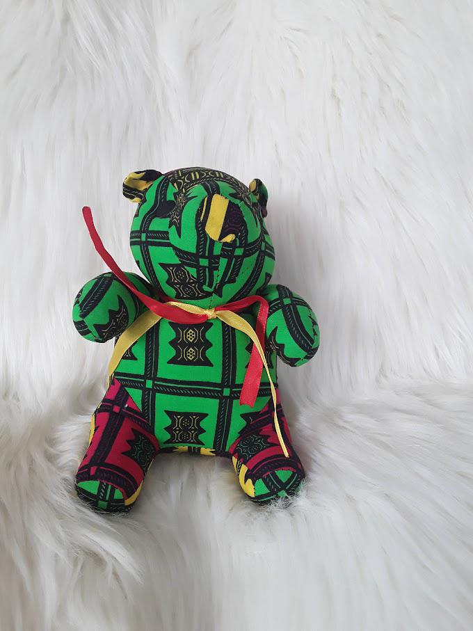 Handmade Ribbon Bow Tie Teddy Bear.