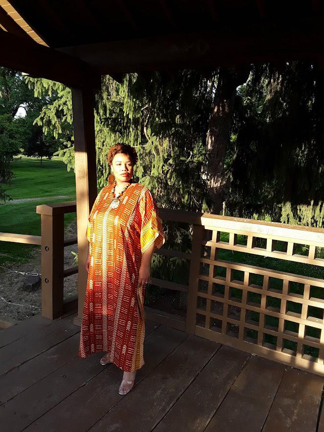 Mudcloth Print Kaftan.