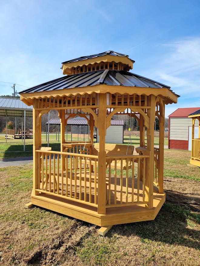 Marion #16361 - 7x9 GAZEBO WITH WOOD GLIDER