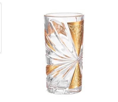 Set of 6 Gold and Clear Glass Tumblers
