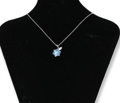 Sky Blue Flower Pendant Fashion Necklace