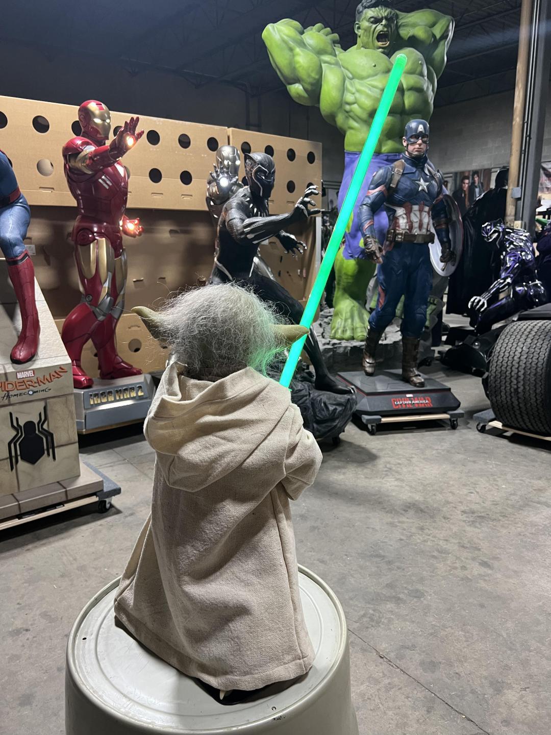 Life Size Yoda with Lightsaber
