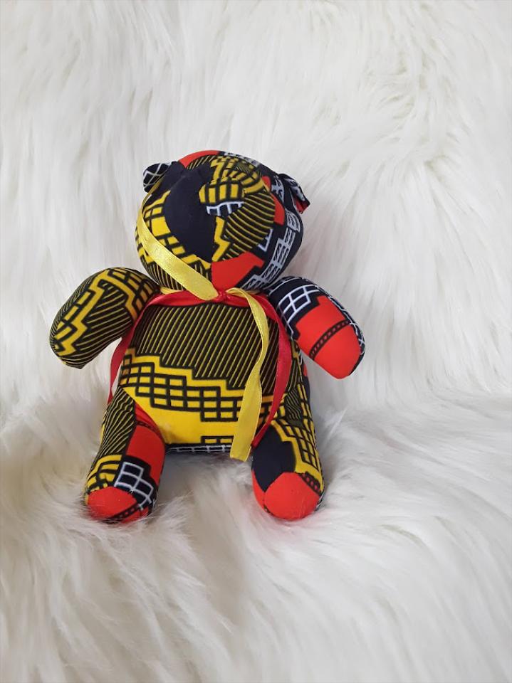 Handmade Ribbon Bow Tie Teddy Bear.