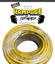 Rampage 5/8" Yellow 200' Softwash Hose with Crimped Ends