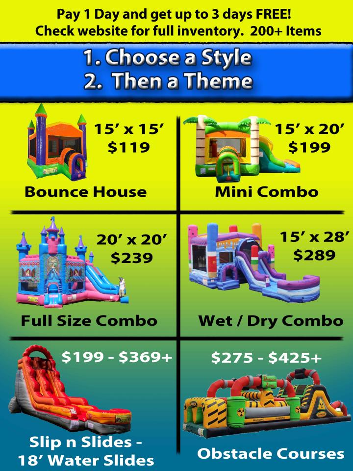 See our full inventory with over 250 inflatables and games!