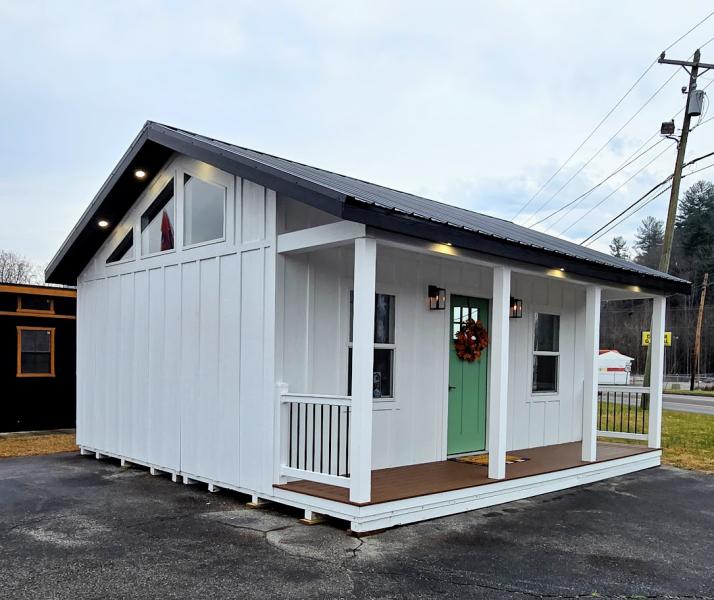 20x20 Retreat w/4FT PORCH - TREX DECK - 125 AMP ELECTRICAL - HOUSE DOOR & MORE!