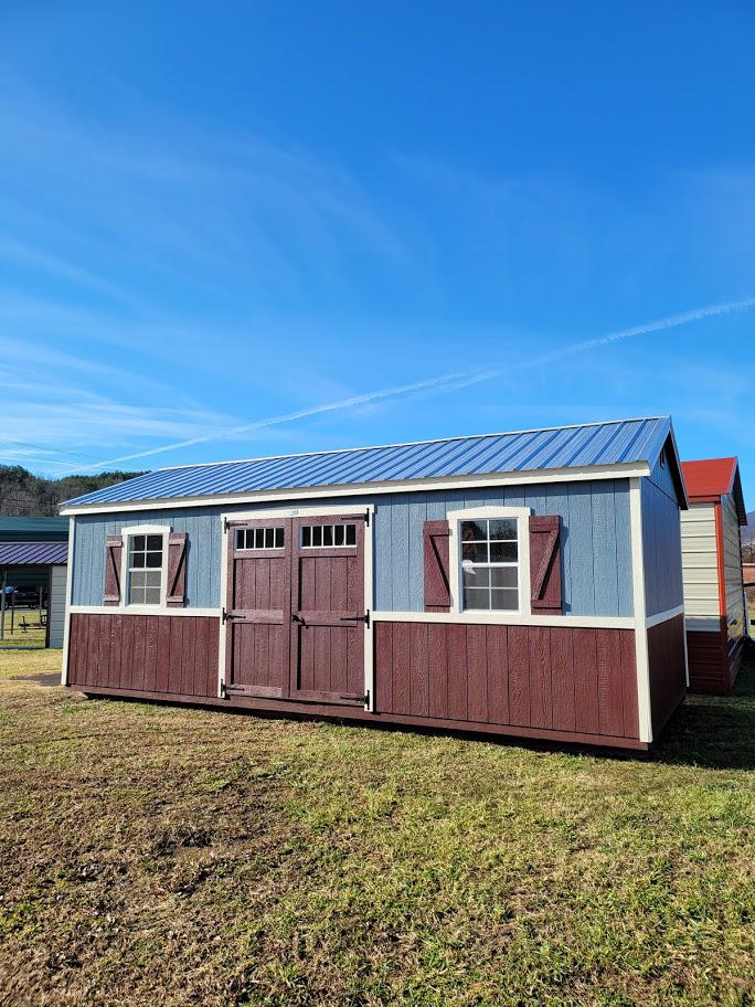 MARION: BEAUTIFUL TWO-TONED 12x24 STORAGE BUILDING w/HIGH WALLS!