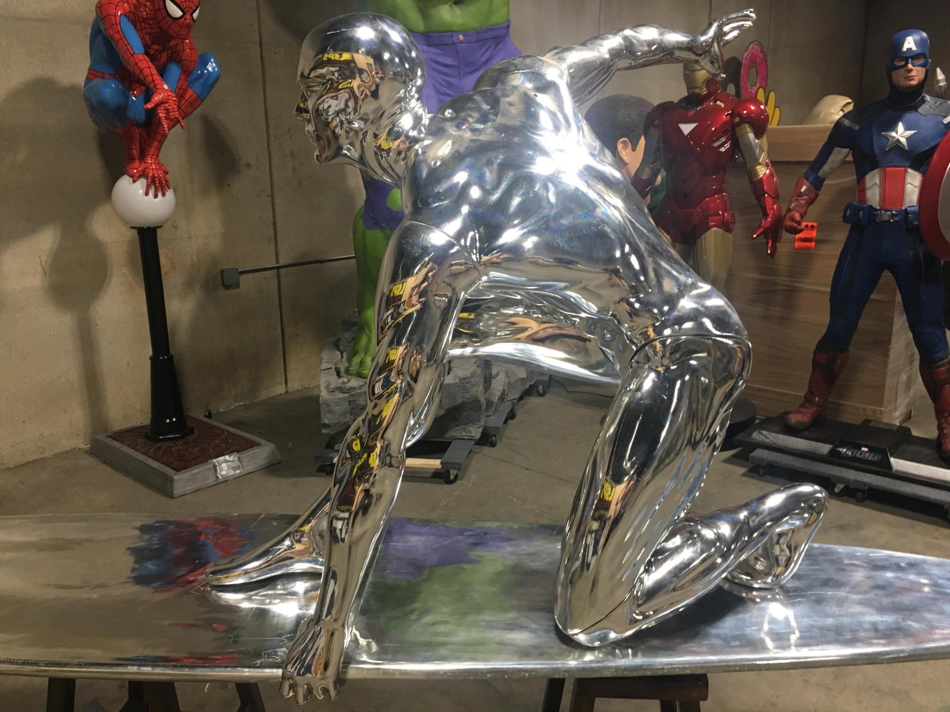 Life Size Marvel Silver Surfer with Bracket