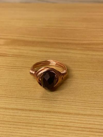 Purple Crystal Copper Ring