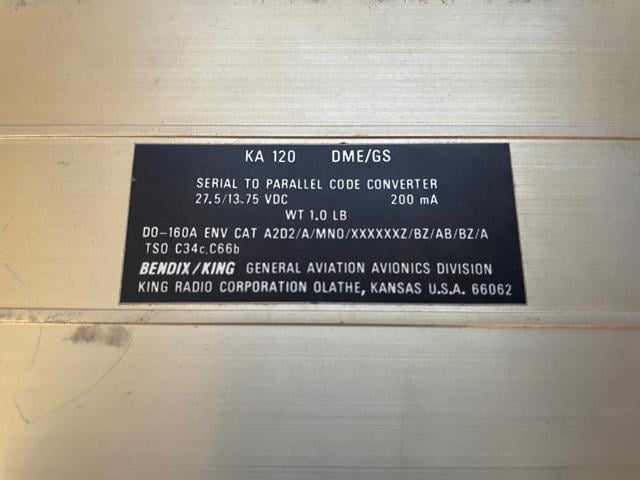 Bendix-King KA 120 DME/GS Code Converter for DME. Used.