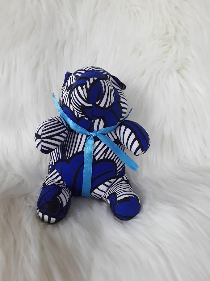 Handmade Ribbon Bow Tie Teddy Bear.