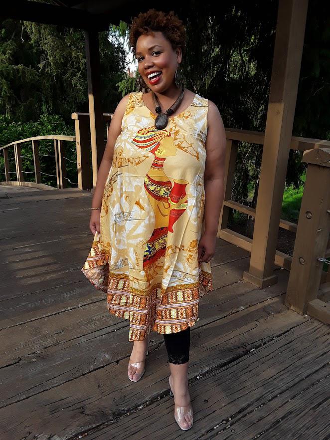 African Print Umbrella Dress.