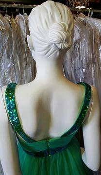 MAY QUEEN COUTURE USA EMERALD GREEN TULLE DRESS