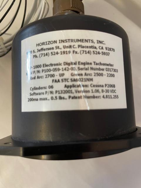 Horizon Instruments P-1000 Digital Engine Tachometer For 6 Cylinder. Used.