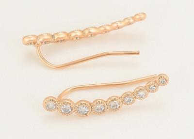 Cubic Zirconia Bezel Ear Climbers Earrings