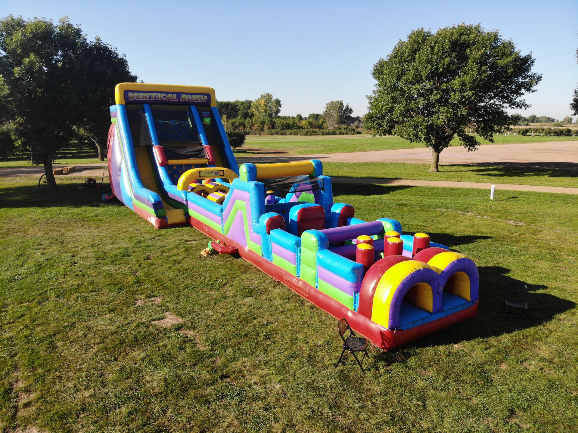 22' Vertical Rush with 40' Obstacle Course
