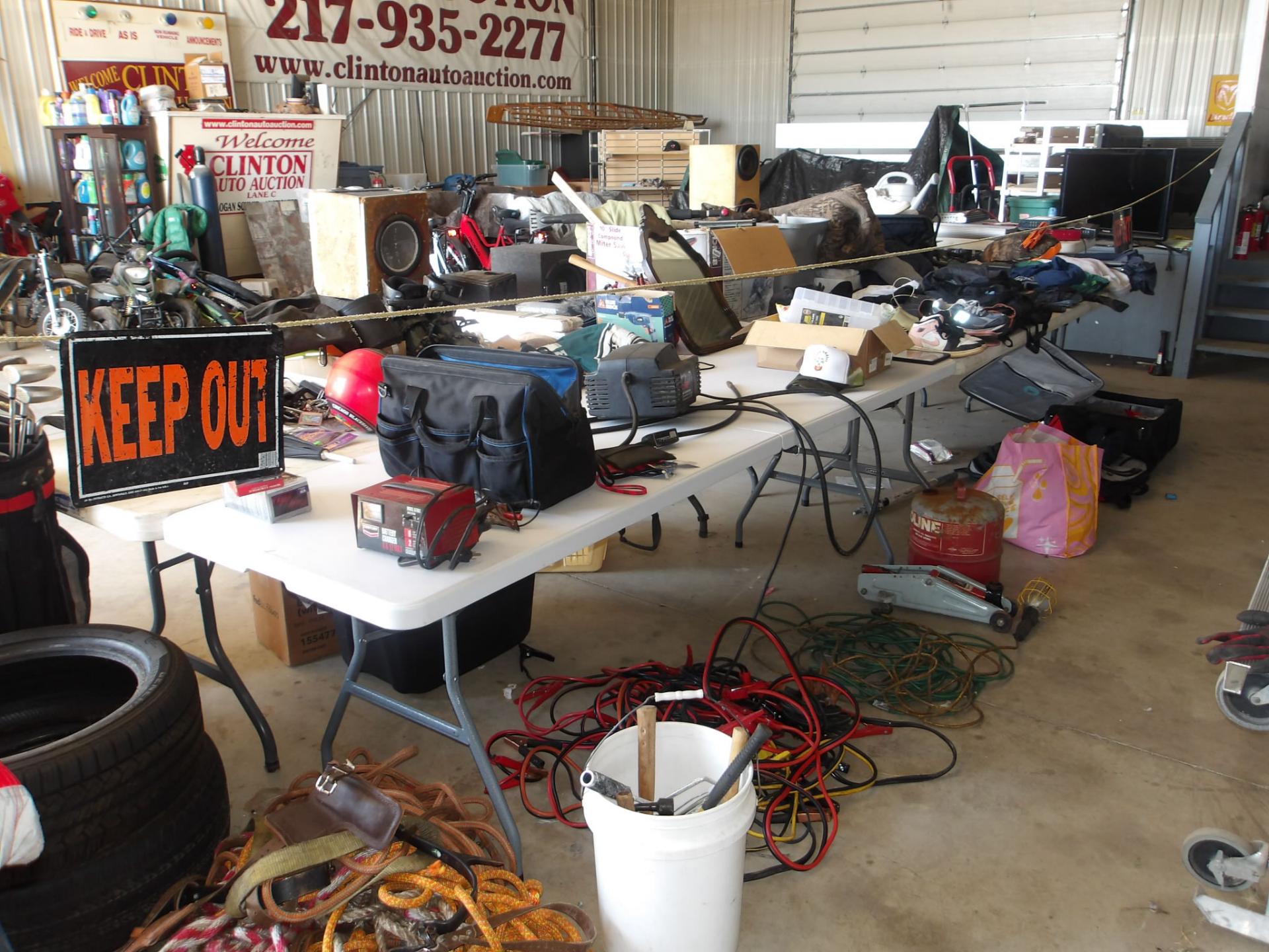 Abandoned property, Interior parts for police cars and retired electronic equipment from police vehicles.