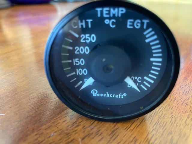 Beechcraft Mid-Continent A36 CHT-EGT Gauge Cluster. Used.