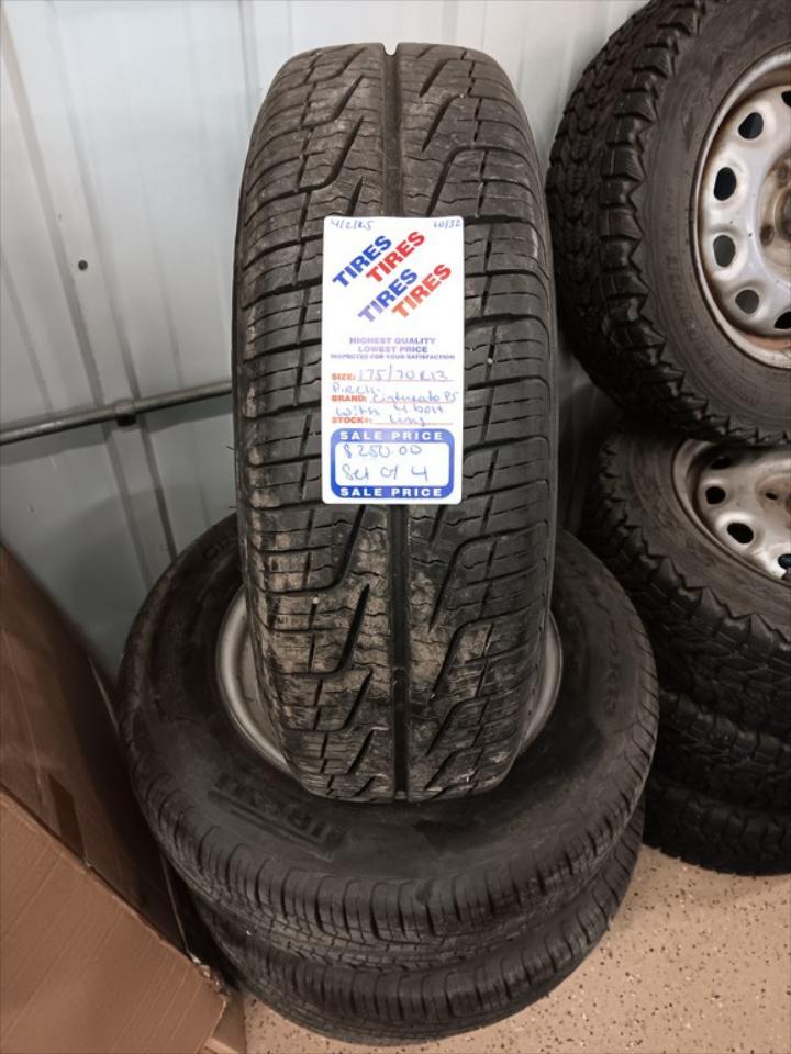 175/70R13 Pirelli Cinturato P5 Tires with 4 bolt rims set of 4