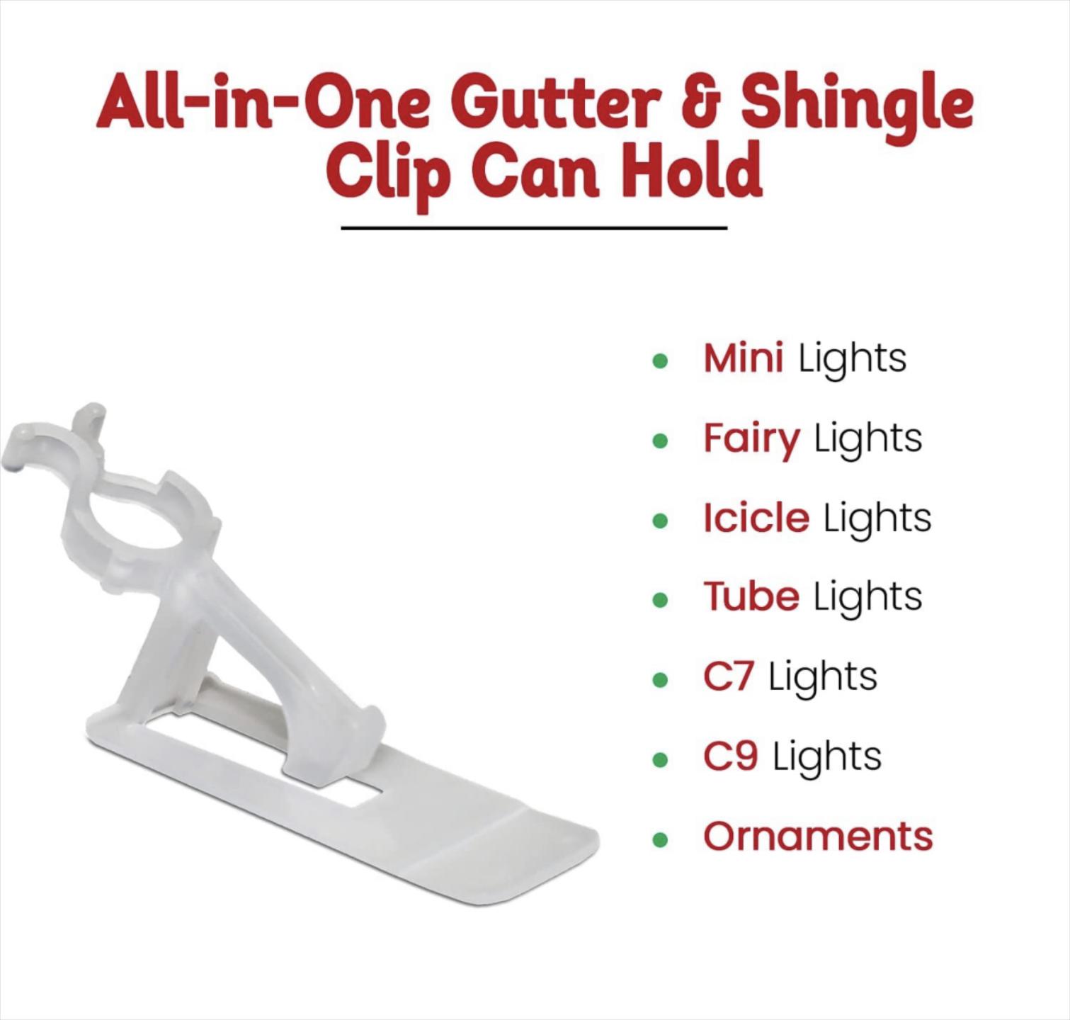 Lone Star Christmas Lighting Supplies: All-In-One Gutter Clips (2000 pack) C7/C9
