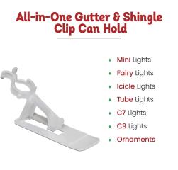 Lone Star Christmas Lighting Supplies: All-In-One Gutter Clips (2000 pack) C7/C9