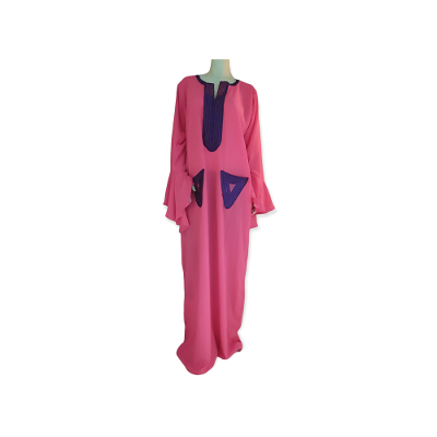 Pink and Purple Embroidered Dress