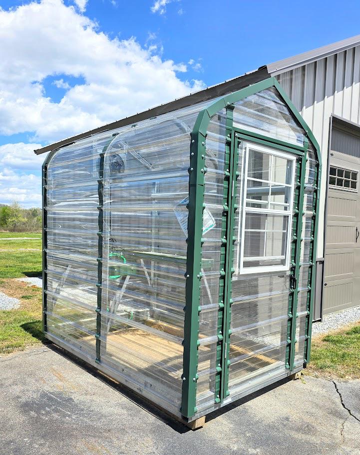 5x8 GREENHOUSE - FAN - WATERING SYSTEM - 2 1'x4' SHELVES - NO CREDIT CHECK - EVERYONE APPROVED