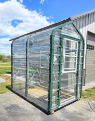 5x8 GREENHOUSE - FAN - WATERING SYSTEM - 2 1'x4' SHELVES - NO CREDIT CHECK - EVERYONE APPROVED