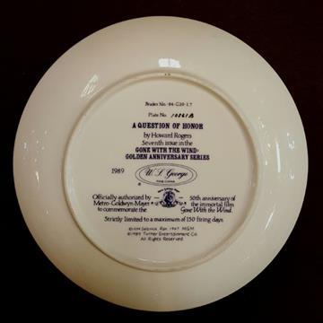 GONE WITH THE WIND PLATE A QUESTION OF HONOR