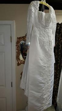 Moonlight long Sleeve Beaded wedding gown size 10
