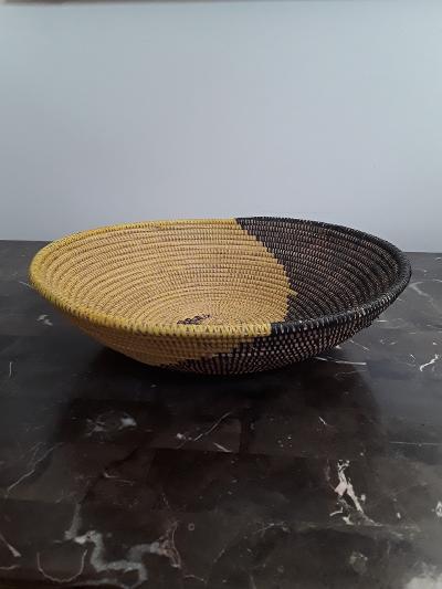 Versatile Multicolor Round Senegalese Hand Woven Basket, Storage.