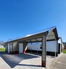 20% OFF! - SAVE $2,390 - ONLY $9,562 for this 12x35x8 Combo Unit with One-Half Double Poly Roof and lots of EXTRA FEATURES!