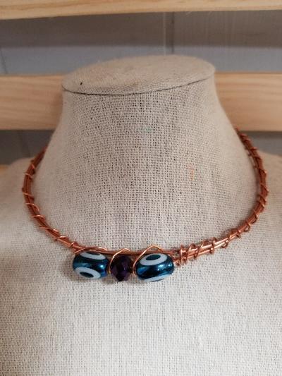 Wire Wrapped Copper Chocker Necklace