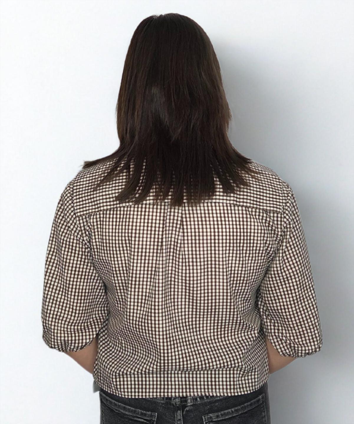 Gingham Bow-Tie Blouse