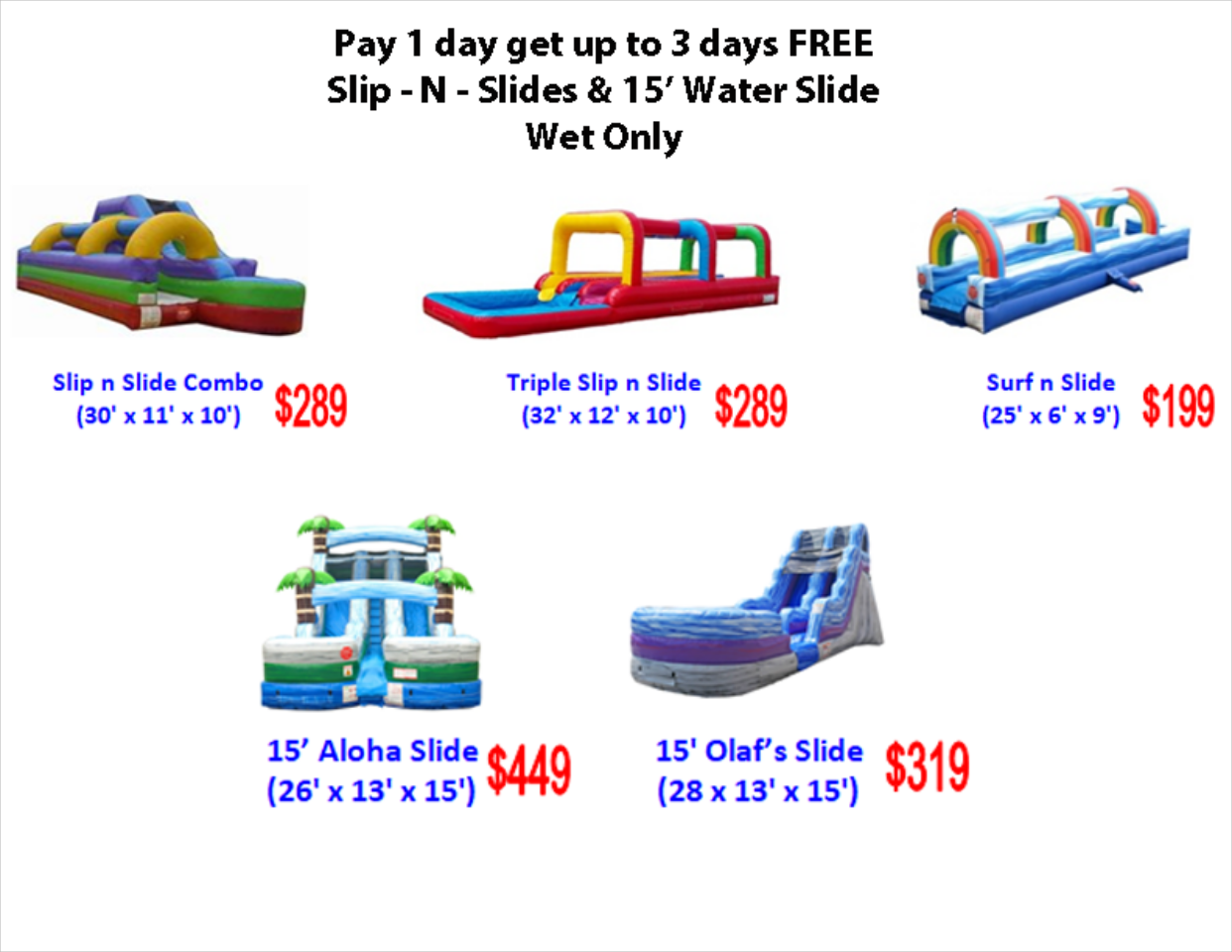 See our full inventory with over 250 inflatables and games!