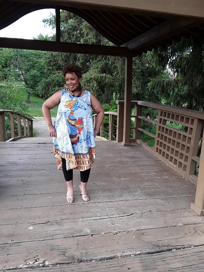 African Print Umbrella Dress
