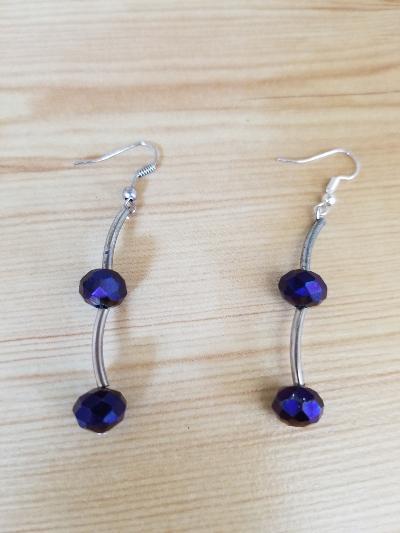 Silver And Crystal Long Drop Earrings