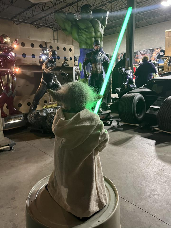 Life Size Yoda with Lightsaber