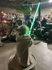Life Size Yoda with Lightsaber