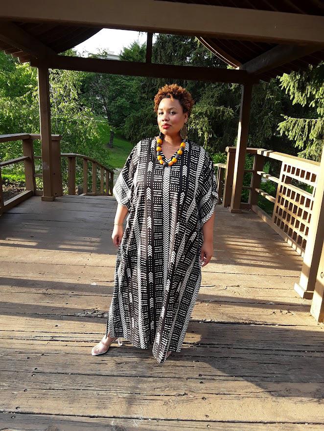 Mudcloth Print Kaftan.