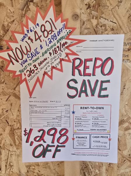REPO 12X12 w/ELECTRICAL - SAVE $1,298 - $263 DOWN & $187/Mo OR $4,821 - NO CREDIT CHECK RTO - DELIVERY & BLOCKS INCLUDED (50-MILES)
