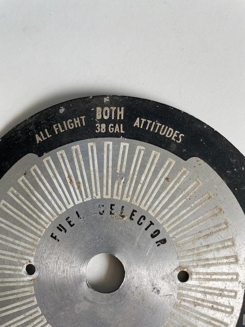 Cessna 172 I & M Fuel Selector Placard. Used.